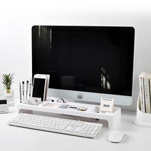 청년리빙 컴퓨터 책상정리 선반, 화이트, 색상:화이트