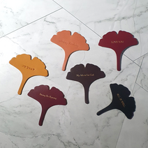 가죽 책갈피 ITALY 이니셜 각인, 금박 각인, B타입, 초코