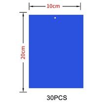 30/50/100개 세트 플라이 트랩 옐로우 블루 스티커 데칼 보드 양면 잡기 진딧물 곤충 해충 킬러 야외, [02] 30pcs blue