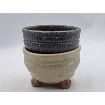 우암 국산 수제화분 컬러 대접분 대 다육 도자기화분, 6번 금빛 블랙