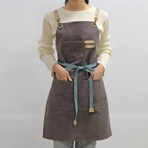 (무료 자수각인) 빈티지 캔버스 앞치마_ 카페 공방 방수 바리스타 - 내일출고, L, 차콜