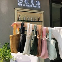 [이거찜] 국내 미니 코듀로이 에코백 캔버스백 런치백 직장인 도시락 손가방 골덴, 미니코듀로이에코백-스카이, 1개