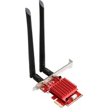 와이파이 6E 트라이 밴드 5400Mbps PCIe 무선 어댑터 컨버터 2x 안테나 포함 2.4G/5G/6G 802.11ac 블루투, 02 With heat sink