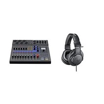 Zoom LiveTrak L-8 팟캐스트 레코더 배터리 전원 및 오디오 테크니카 ATH-M20X 프로페셔널 스튜디오 모니터 헤드폰 블랙, 레코더 + 헤드폰/ 블랙