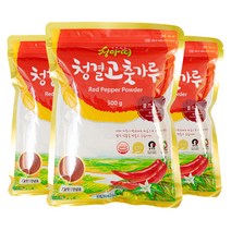 바른팜스 청아띠 청결고춧가루 골드플러스 500g x 3팩 / 국산고추가루 1.5kg, 04 (보통맛-양념용), 3개