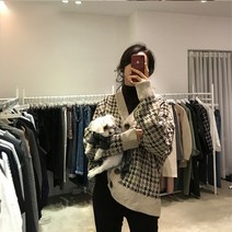 퀸앤조이 건클럽 체크무늬 가디건 니트가디건***판매자SSK무역***