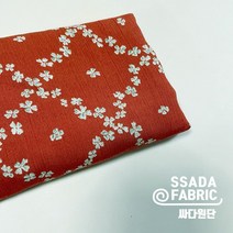1마천원!!!! [CO547] 다홍플라워 코튼레이온원단 봄 여름 소폭 시원한 면레이온 (싸다원단 수원원단 부자재 미싱공방)