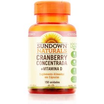 Sundown 제작 크랜베리 농축액 식이 보충제 요로 기능 및 면역 건강 지원 8400mg 플러스 1000IU 비타민, 한개옵션1, 한개옵션0