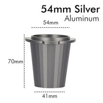 커피 캡슐 머신 가정용 미니 54mm 투약 컵 에스프레소 커피 머신 그라인더 투약 컵은 breville 870 용 54mm portafilters for sage 875, 스트라이프 실버