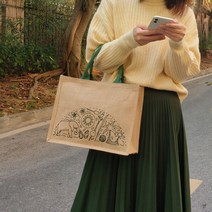 내츄럴 황마 에코 가방 친환경장바구니 시장가방 무지가방 피크닉가방 토트백 쇼핑백 단체가방