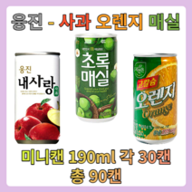 웅진 오렌지&사과&매실 180ml X 각30개(총90개) 과채 과즙 음료 업소용 소캔 미니캔 음료도매 오렌지주스, 사과 오렌지 매실 각30캔 총90캔