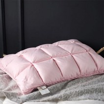 다리 베개 경추 거북목 허리 배게 Lanlika 럭셔리 100% 구스다운 흰색 목 실크 코튼 쉘 퀸 킹 침대 수면 선물 1 개, 48x74cm (19x29) 1pcs, Pink