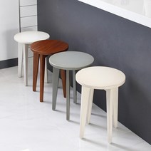[러블리원] [어반] 우드 빈티지 원형 스툴 (4color), 그레이