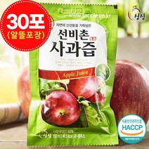 [KT알파쇼핑]선비촌 사과즙 30포(알뜰포장), 30포, 100ml