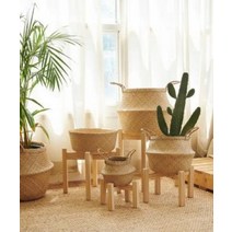 감성 내츄럴 해초 라탄 다용도 바구니 집정리 디자인 집꾸미기 카페 소품 수납함 보관바스켓, 미니