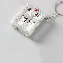 HOLYBIBLE 가죽 성경책 펜던트 목걸이 미니어쳐 납골당꾸미기 처 추모장식 FRANKLIN 키링 봉안당 미니 성서 키 체인 실제 종이 읽기 가능 종교 기독교 십자가 열쇠 고리, 1.은