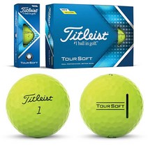 타이틀리스트 골프공 투어 소프트 1팩(12개) 2피스 아울렛 타일러리스트, 2.옐로우