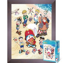 퍼즐피플 도라에몽 직소퍼즐, 도라에몽 진구의보물섬2 300피스 액자포함(우드월넛), 300피스