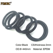 고무바킹 고무패킹 캡 실리콘패킹 OD8 ~ 440mm * 3mm 두께/CS 블랙 EPDM o 링 산 및 알칼리 저항 방수 마, 155 OD420x3mm  1pcs