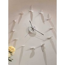 벽시계 아트 시계 비둘기 새 거실 무소음 벽시계, 블루