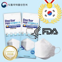 국내산 KF94대형 마스크 화이트 100매 닥터피앤비 10매입 개별포장