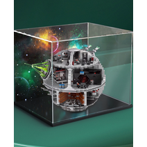 75159 쇼케이스 레고 호환 스타워즈 데스 스타 아크릴 케이스 수납 방진 수납함 진열장 장식장, 블랙 베이스