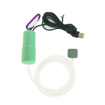 충전식기포기 낚시 산소 휴대용 미니 USB 수족관 물고기 탱크 산소 공기 펌프 돌 실리콘 튜브 수경 압축기, 02 Green