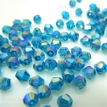 Isywaka 판매 U 색상 3mm 4mm 6mm 8mm Bicone 오스트리아 크리스탈 비드 매력 유리 비드 느슨한 스페이서 DIY 쥬얼리 만들기, 4mm 100pcs per Bag, green blue ab