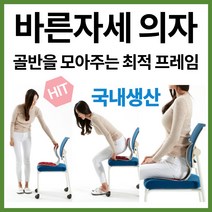 자세교정의자 바른자세 허리 편한 등받이 골반 교정 좌식 방석 의자, 그레이