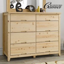 편백나무 원목 1200 와이드 서랍장FE_HNK0016, 원목색