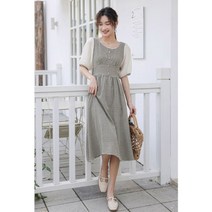 여름원피스 체크 A라인 허리밴딩 원피스