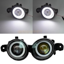 코번트 2in1차량LED 안개등 어셈블리 천사 눈 안개 램프 DRL 주간 주행 H11 르노 클리오 2 II 해치백 밴 1998-2004, [01] White light