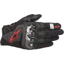 Alpinestars 블랙/화이트 Sz L 알파인스타 SMX-1 에어 V2 통기성 가죽 오토바이 장갑153888, Large, Black/Fluorecent Red