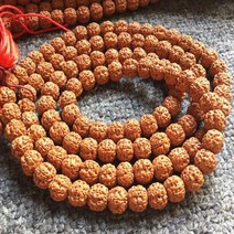 루드락샤 티벳천주 염주 108 요가 힐링 5 MUKHI RUDRAKSHA MALA RUDRAKSH 8 MM 국가 스타일 에너지 어두운 물질 확산 연습 커프 보헤미아 기념품225