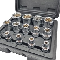 JINODE E형 별 복스알 공구세트 14pcs 1/2 3/8 1/4, 14P 소켓세트, 1세트