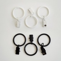 커튼 집게링 고리 화이트 블랙 19mm 25mm, 화이트 19mm