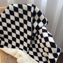 체커보드 포근한 양면 담요 (2컬러) 거실 무릎 차량 가벼운 학생 겨울 학교