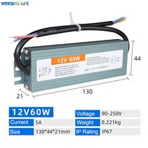 IP67 방수 LED 조명 변압기 야외 대 한 스위칭 전원 공급 장치 DC 12V 24V 100W, 02 24V_08 300W_02 220V