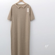 it 캐리 울 100 카라 반팔 홀가먼트 니트 원피스 베이지 아이보리 민트 네이비