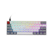 커스텀키보드 레이저 키보드 자판기 epomaker sk61 핫 스왑 가능 기계식 rgb 백라이트 nkro type-c 케이블 winmac gateron 광 스위치 JX, 회색 흰색, 옵티컬 옐로우
