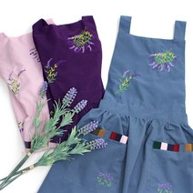 고급 코코면 꽃자수 앞치마(통합), 분홍