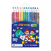 어린이 미술 색연필&사인펜 6색 12색 24색 36색 50색 뽀로로 핑크퐁 투명이 지구 노마르지 모나미 슈퍼색연필, 지구 슈퍼 색연필 12색