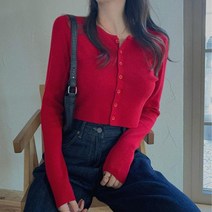 가을 6컬러 여성 캐주얼 패션 여리여리 크롭 가디건 봄 겨울