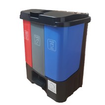 노틈 재활용 분리수거함 3, 레드60L