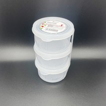 프리미엄 원형 밀폐용기 F 180ml 3개입 신선 보관 용량 눈금 표시 일제 다용도 수납함 냉장고 정리