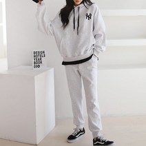 NewCare 여성용 후드 트레이닝복 레이어드 세트