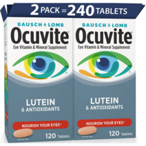 바슈롬 오큐바이트 루테인 120정 2팩 Bausch + Lomb Ocuvite Vitamin & Mineral Supplement Tablets