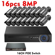 Gadinan 불릿 IP POE 보호 카메라 시스템 야외 스마트 홈 CCTV 레코드 감시 키트 H.265 NVR 32CH 8MP, 03 16pcs 8MP Cameras_04 4T
