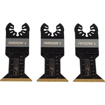 Arrow OSC125C 3A 티타늄 코팅 카바이드 플러시 컷 진동 멀티툴 커팅 블레이드 목재 건식 벽체 PVC 및 금속용 3.5cm(1 3/8인치) 3팩Arrow Fastener