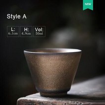 전통 찻잔 보이차 말차 다완 정호 개완 막사발 찾잔 레트로 골드 착색 일본 스타일, a